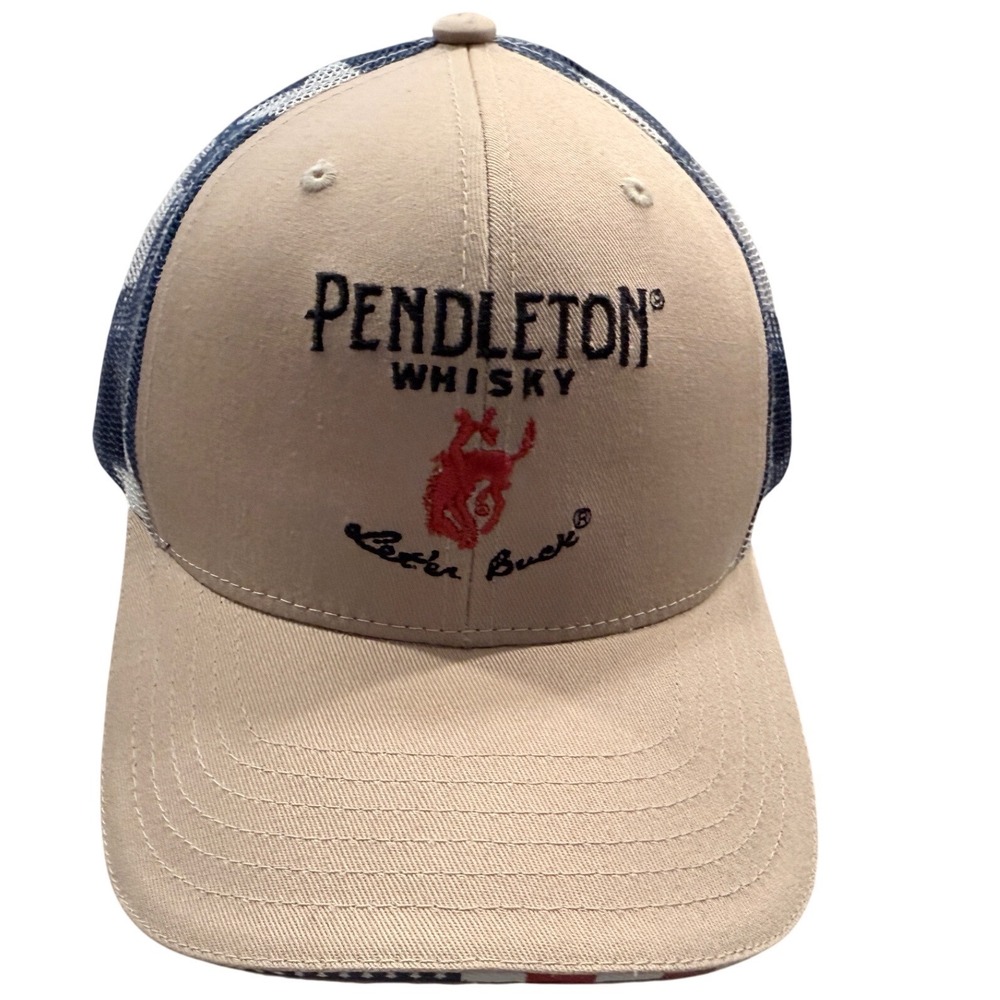 Pendleton Whisky Trucker‎ Hat Tan Mesh American Flag Detail